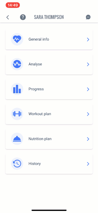 A trainer building a seven week workout plan in the Rambody app